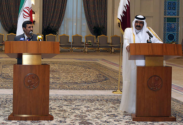 حمد بن خليفة ومحمود أحمدي نجاد