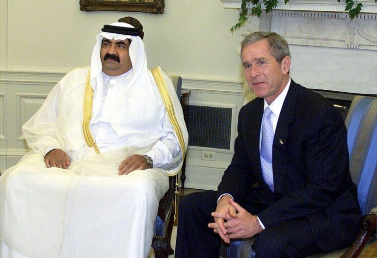 حمد بن خليفة وجورج بوش