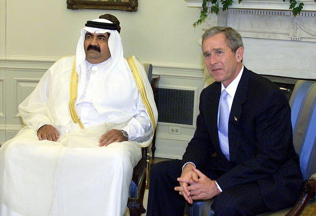 حمد بن خليفة وجورج بوش