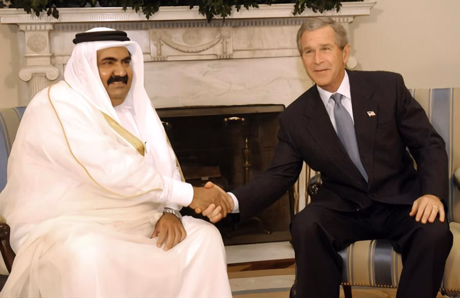 حمد بن خليفة وجورج بوش