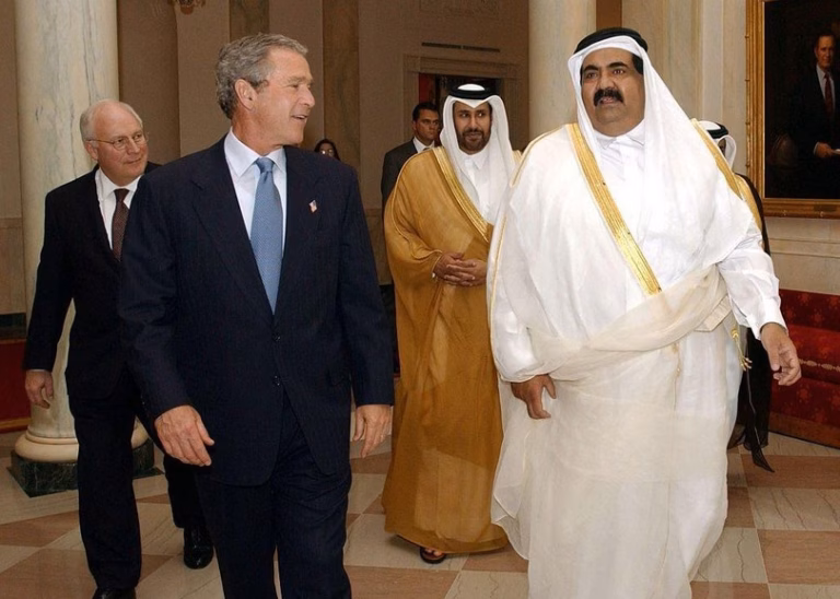 حمد بن خليفة وجورج بوش