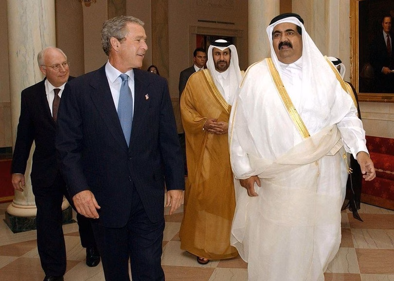 حمد بن خليفة وجورج بوش