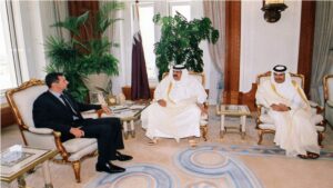 خلال استقباله في الدوحة ..أمير قطر يناقش مع الأسد إصلاحات القمة العربية