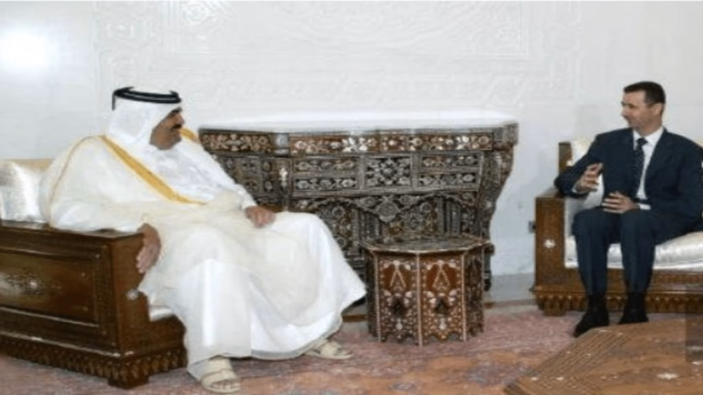 حمد بن خليفة وحمد بن جاسم وبشار الأسد