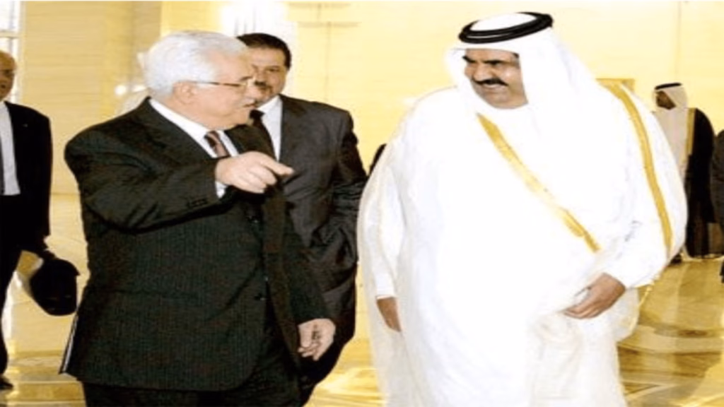 حمد بن خليفة ومحمود عباس أبو مازن