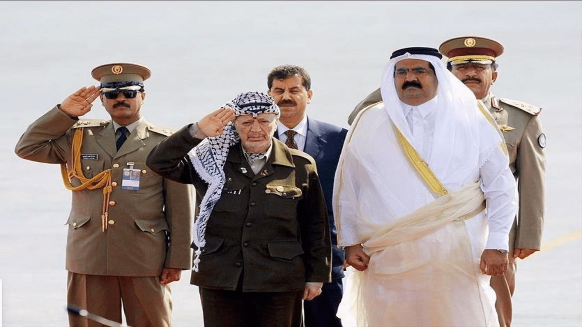 حمد بن خليفة وياسر عرفات