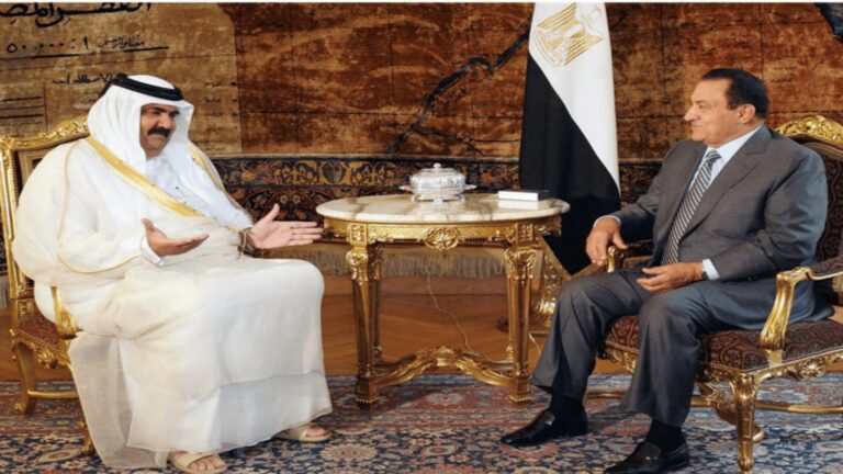 حمد بن خليفة وحسني مبارك