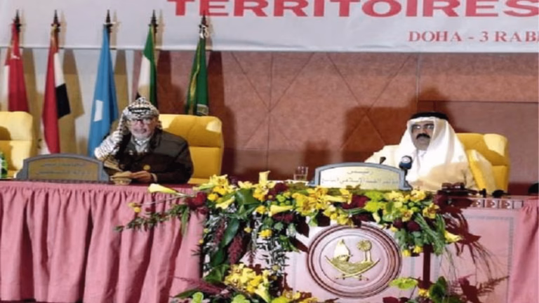 حمد بن خليفة وياسر عرفات