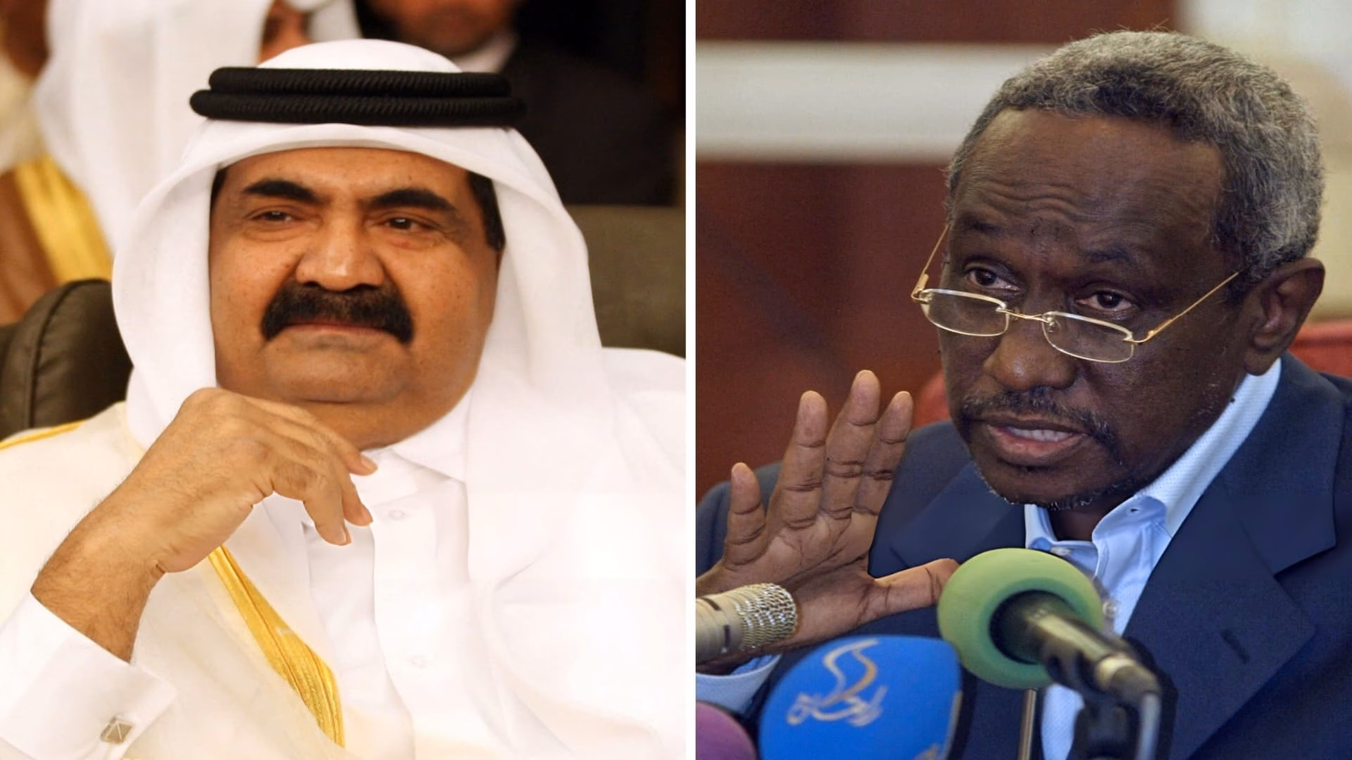 الشيخ حمد بن خليفة آل ثاني و علي عثمان محمد طه،