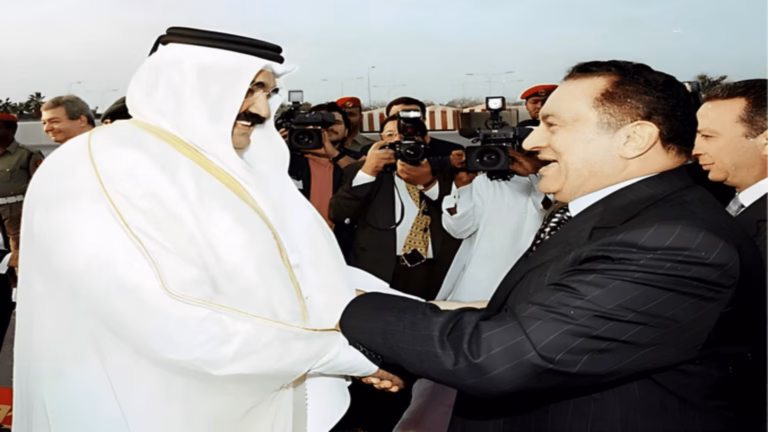 حمد بن خليفة وحسني مبارك