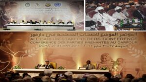 خلال جلسته الختامية بالدوحة .. “مؤتمر أصحاب المصلحة في دارفور” يقر وثيقة للسلام في الإقليم برعاية أمير قطر