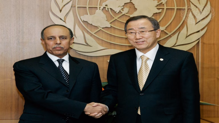 بان كي مون و أحمد بن عبد الله آل محمود