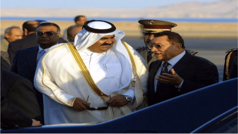 حمد بن خليفة وحسني مبارك