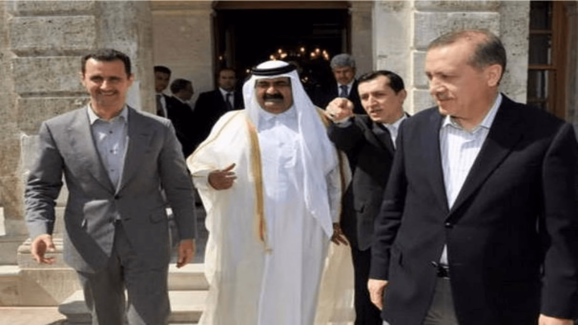 حمد بن خليفة وأردوغان وبشار الأسد