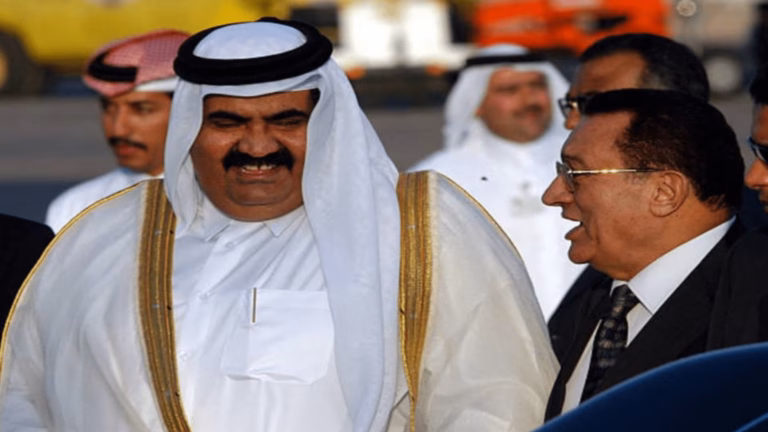 حمد بن خليفة وحسني مبارك