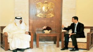 في زيارة قصيرة لدمشق.. أمير قطر يبحث مع الأسد المصالحة الفلسطينية وتعزيز التضامن العربي
