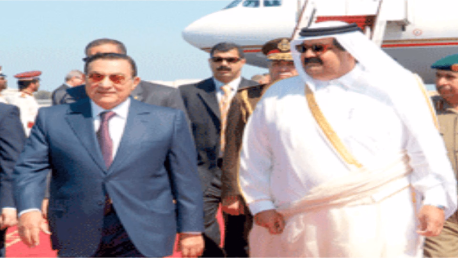 حمد بن خليفة وحسني مبارك