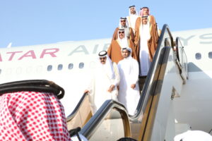 سمو الأمير الشيخ حمد بن خليفة آل ثاني يصل إلى الرياض للمشاركة في الدورة الثانية والثلاثين للمجلس الأعلى لمجلس التعاون لدول الخليج العربية