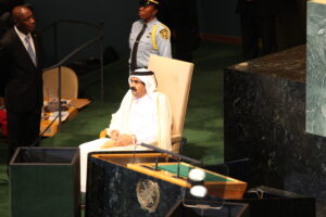 سمو الأمير الشيخ حمد بن خليفة آل ثاني يشارك في الدورة السادسة والستين للجمعية العامة للأمم المتحدة في نيويورك